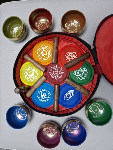 Colorful tibetan yoga bowls - colorful,
