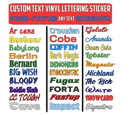 Custom text vinyl lettering - text,