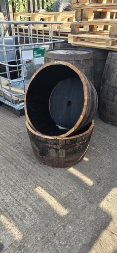 Half whiskey barrel - barrel, oak