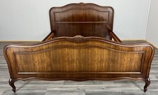 Bed Frame Vintage French Louis XVI Style  King Size Carved Panel LOT 4095