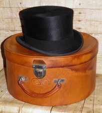 Vintage Cased Black Fur Felt