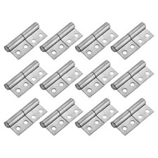 12 Pack 2-5/8" x 1-1/7" Carbon Steel Weld on Door Hinges with Pre-punched Hole
