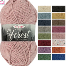 King Cole Forest Recycled Aran Yarn Knitting Wool 100g Ball - All Colours