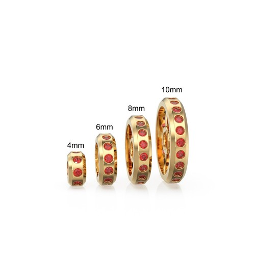 Real red ruby 18k solid - ruby, gold