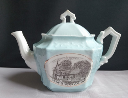 Antique german porcelain blue - porcelain,