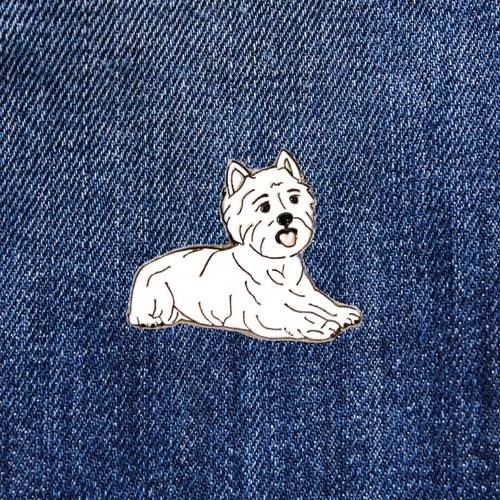 Westie enamel lapel pin - westie,