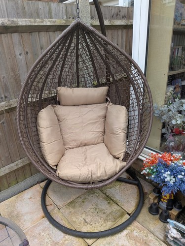 Hanging egg chair with - egg, metal