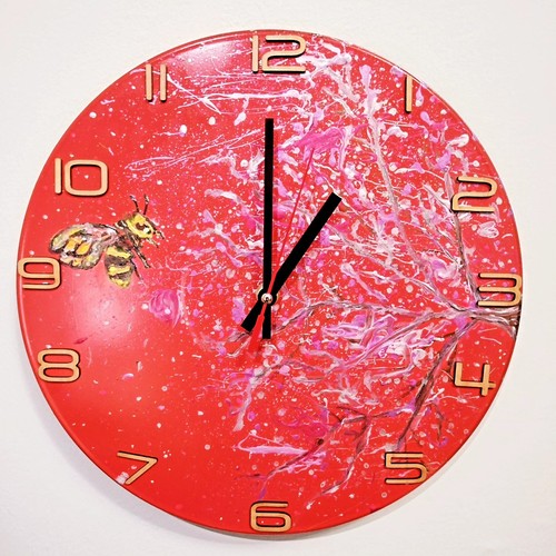 Handcrafted vinyl record - vinyl, clock