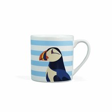 RSPB Puffin Blue Stripe Mug -