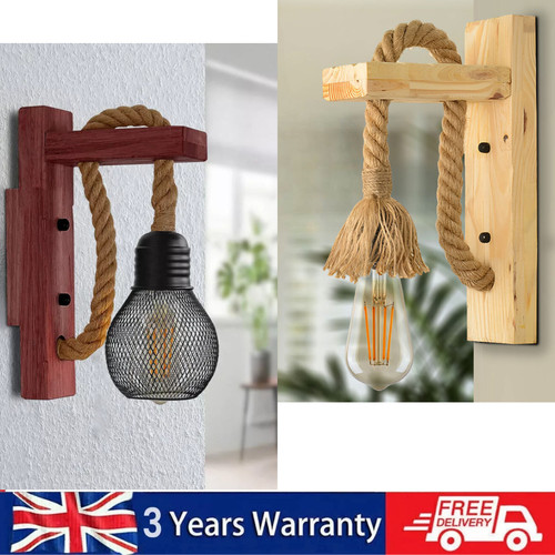 Rustic wooden wall sconce lamp - rustic,