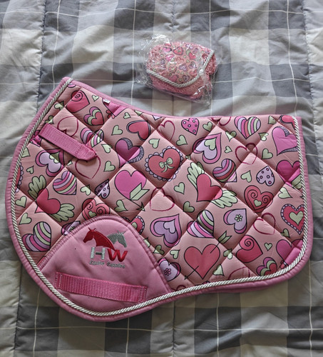 Shetland size pink hearts - hw,