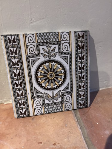 Minton tile c1880 grey - minton,