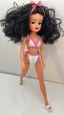 OOAK Custom Rerooted Vintage Sindy Doll  Black Curly Hair Seaside Special Bikini