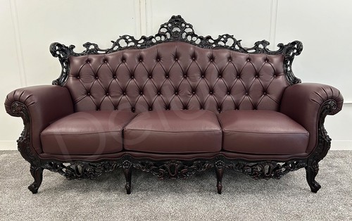 Italian baroque leather sofa - italian,