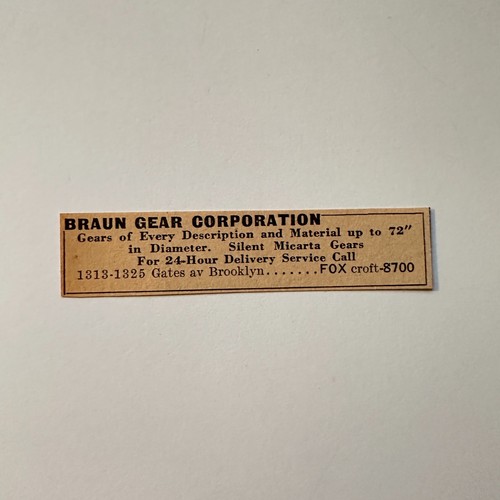 Braun gear corporation silent - corporation,