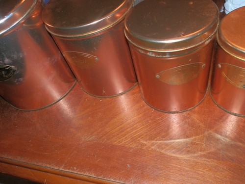 Vintage round copper - vintage, canister