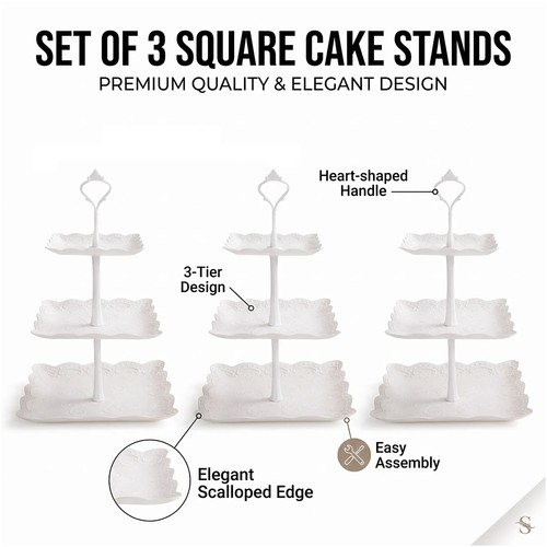 3pcs tier cake stand - cake,
