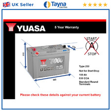 Car Battery YBX5334 Yuasa 250