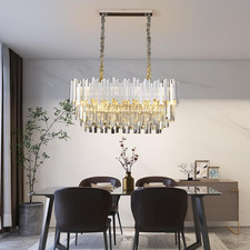 Crystal Chandelier Pendant Lamp Modern Ceiling Silver Restaurant Ceiling Lights