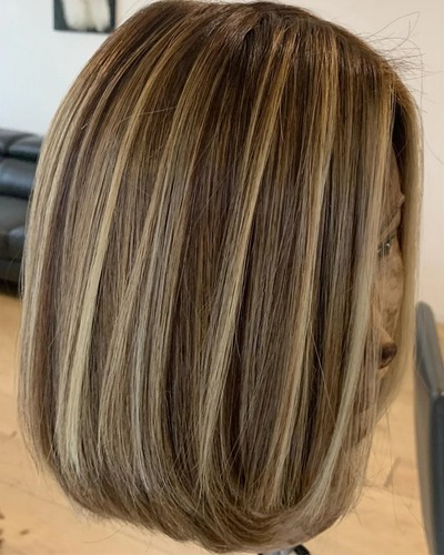 Brown with blonde - with,