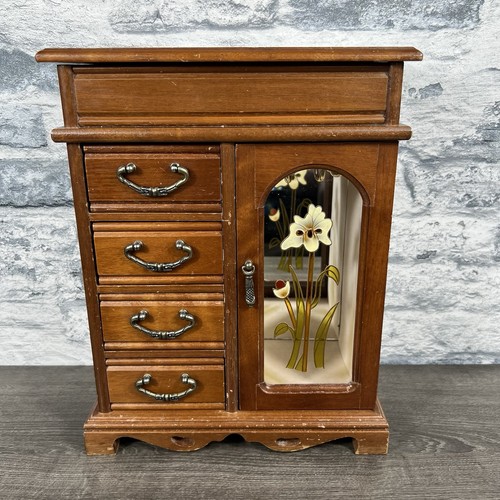 Wooden jewellery box cabinet - wooden,