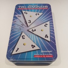 Triominos Deluxe Edition In Compact Tin by Pressman, 2009 - tiles complete - VGC