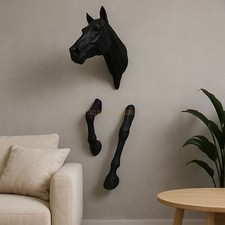 Horse Wall Art Sculpture 3D Printed - XL or Regular Size - Black or White Modern