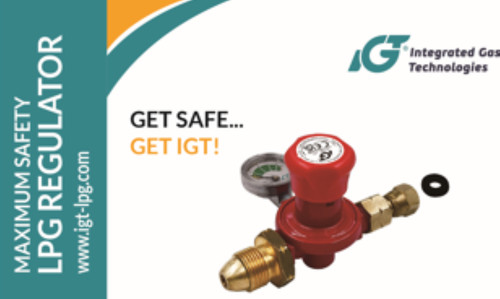 Propane regulator with gauge - with,