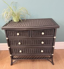 Vintage Black Bamboo Wicker