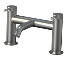 Knurled Deck Mounted Bath Filler Tap - Brushed Nickel - Ex Display