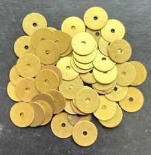 Brass Flat Washers- 12.6mm O/D X 2mm I/D X 0.4mm Thk, various quantities