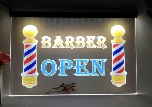 Barbershop open neon light - open,