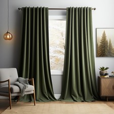 Luxury Velvet Curtains PAIR Thermal Window Drapes Ready Made Living Room Curtain