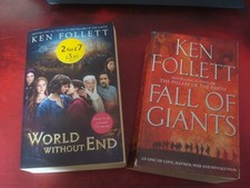2 x KEN FOLLETT BOOK BUNDLE: `FALL OF GIANTS` & `WORLD WITHOUT END` VGC
