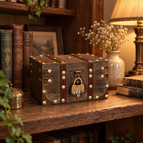 Wooden pirate chest - wooden,