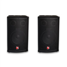 Intimidation 10" Passive PA Speaker Pair 800W DJ PA Sound System Karaoke