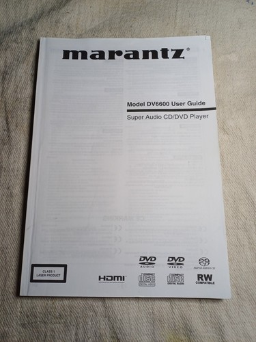 Marantz dv6600 user guide - dv6600,