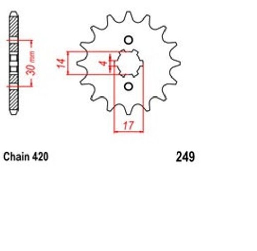 Pinion 15t pitch 420 for - 15t,
