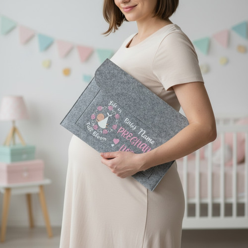 Pregnancy notes grey folder - notes, folder-
