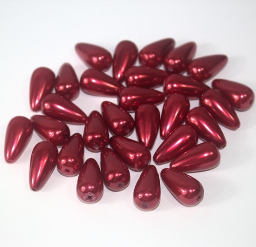 Red imitation pearl - imitation,