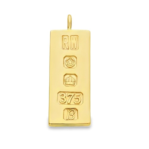 9ct yellow gold plain ingot - 9ct,