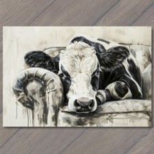 Art Print Cow On Couch Sofa