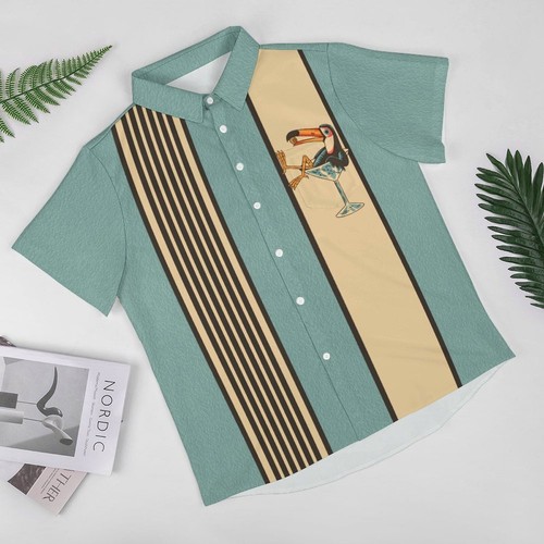 Hawaiian button down bowling - down,