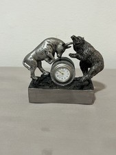 Vintage Bull & Bear Desk Clock
