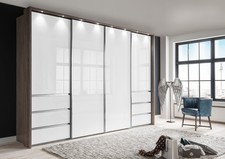 LUXURY GERMAN HULSTA NOLTE MOBEL WARDROBE BEDROOM NUDE GREY WHITE GLASS FITTED 2