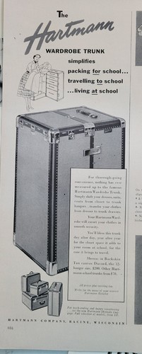 1951 hartmann wardrobe trunk - 1951,