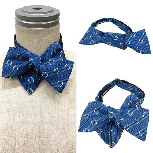 Hermes blue silk self - hermes, tie