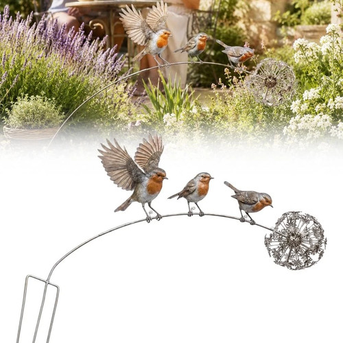 Robin garden stake rustic - stake,