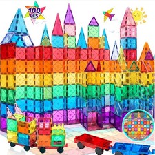 100Pcs Magnetic Building Tiles