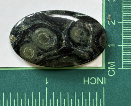 Oval polished green black - oval, &